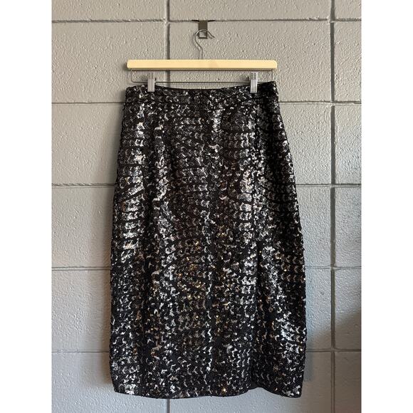 Women's Walter Baker Gatsby Josette Embellished Mesh Pencil Gypsy Skirt size 4 - Picture 3 of 7